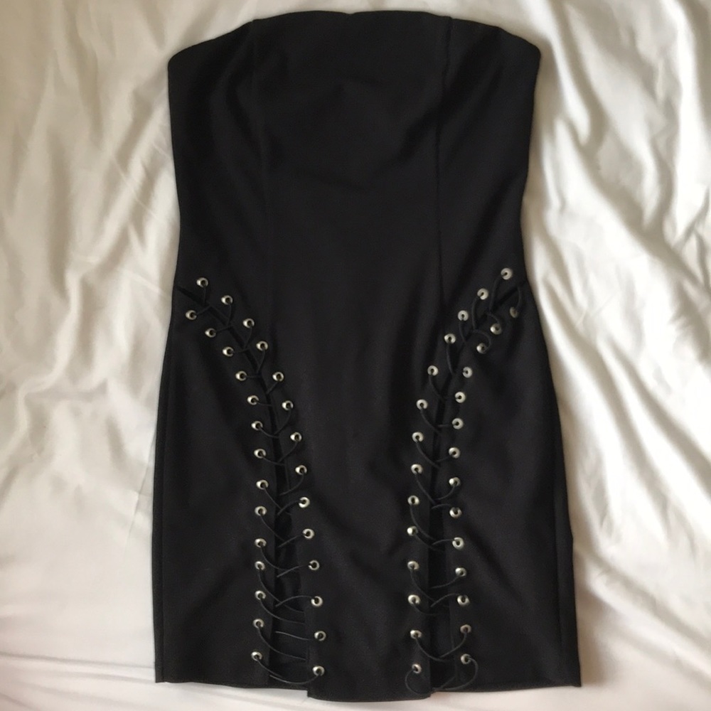 Strapless little black dress